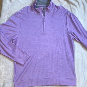 Vineyard Vines cotton pique light purple lavender men’s 1/4 zip Sz XL